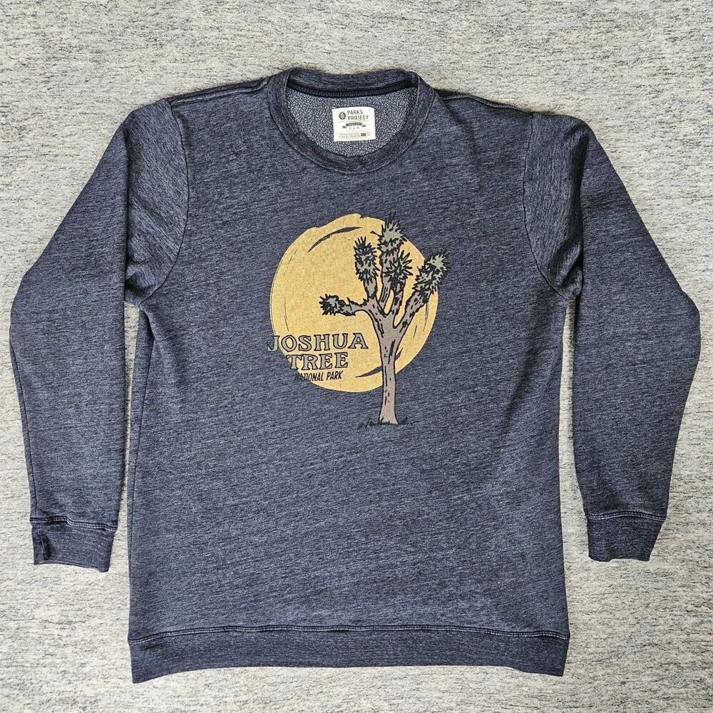 Parks Project Joshua Tree Sweatshirt Men's XL Gray Fleece 1/4 Zip Desert Outdoor